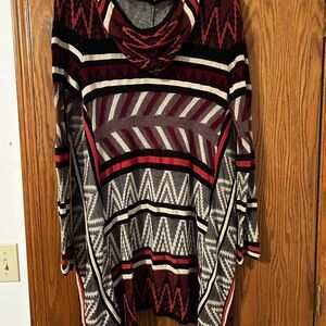 Maurices Sweater Women’s size Small Open Hooded Aztec